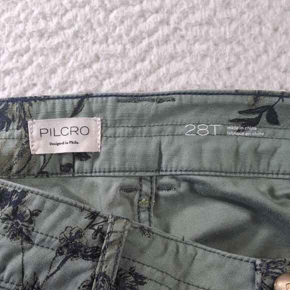 Pilcro Urban Outfitters Women’s 28x27 Green Floral Patch Pocket Pants - Picture 8 of 9